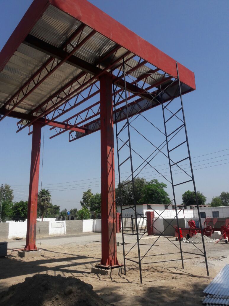 Steel canopy construction